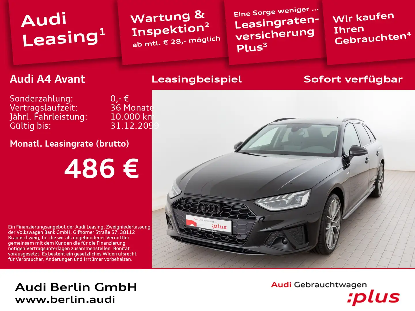 Audi A4 S line 35 TFSI S tr. AHK PDC RFK LED Schwarz - 1