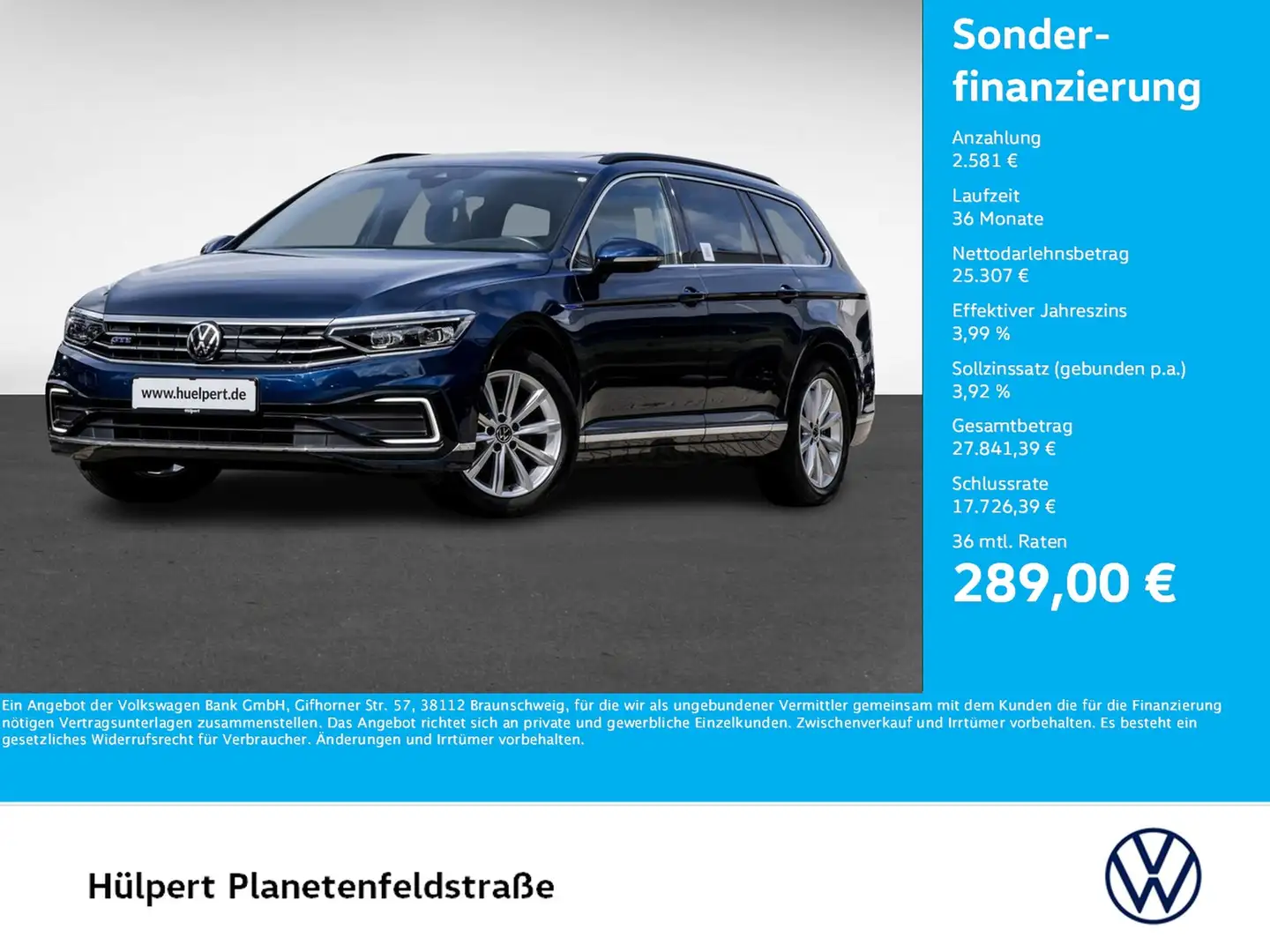 Volkswagen Passat Variant 1.4 HYBRID GTE PANO AHK 360°CAM Blauw - 1