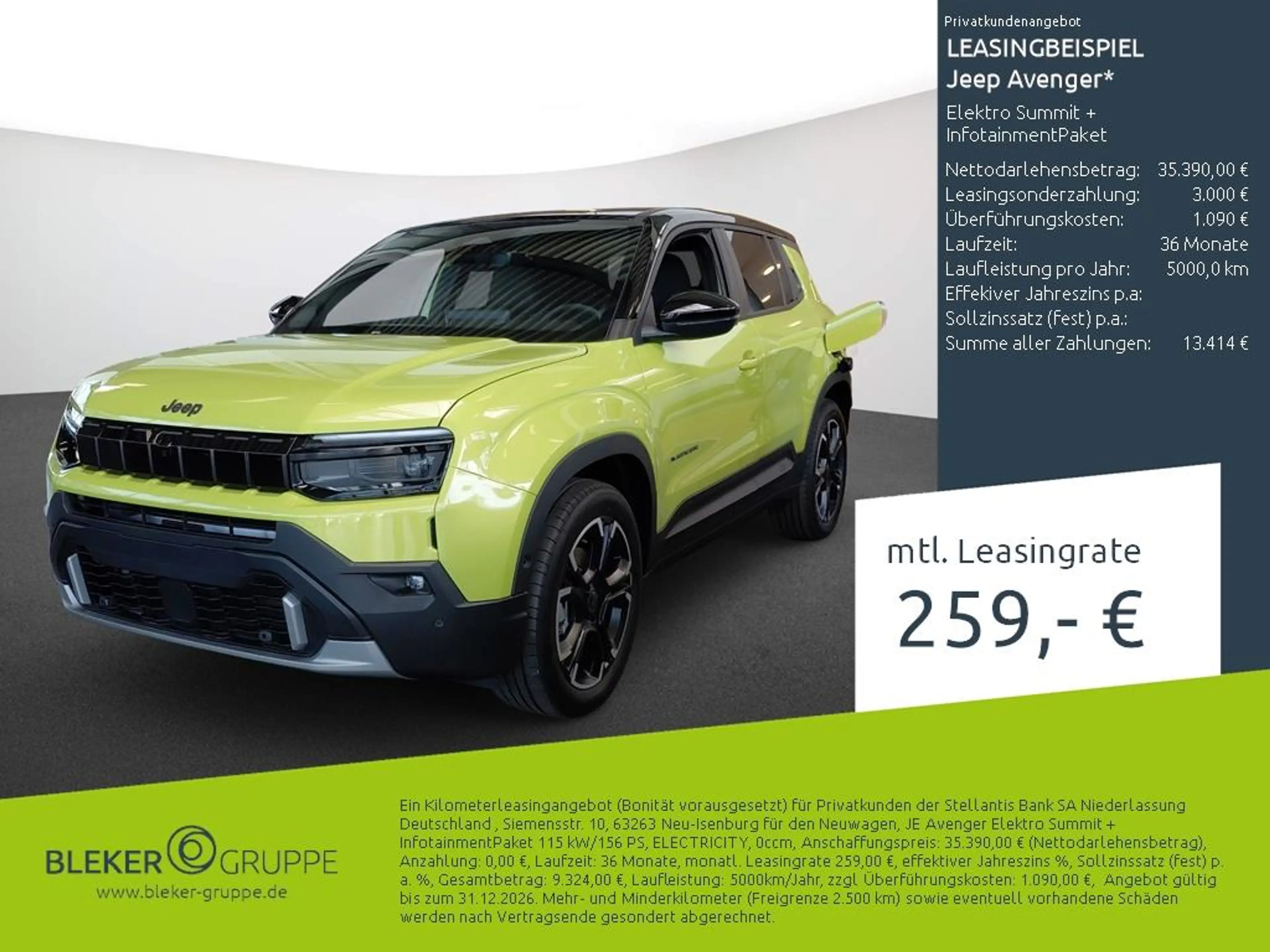 Jeep Avenger Elektro Summit + InfotainmentPaket