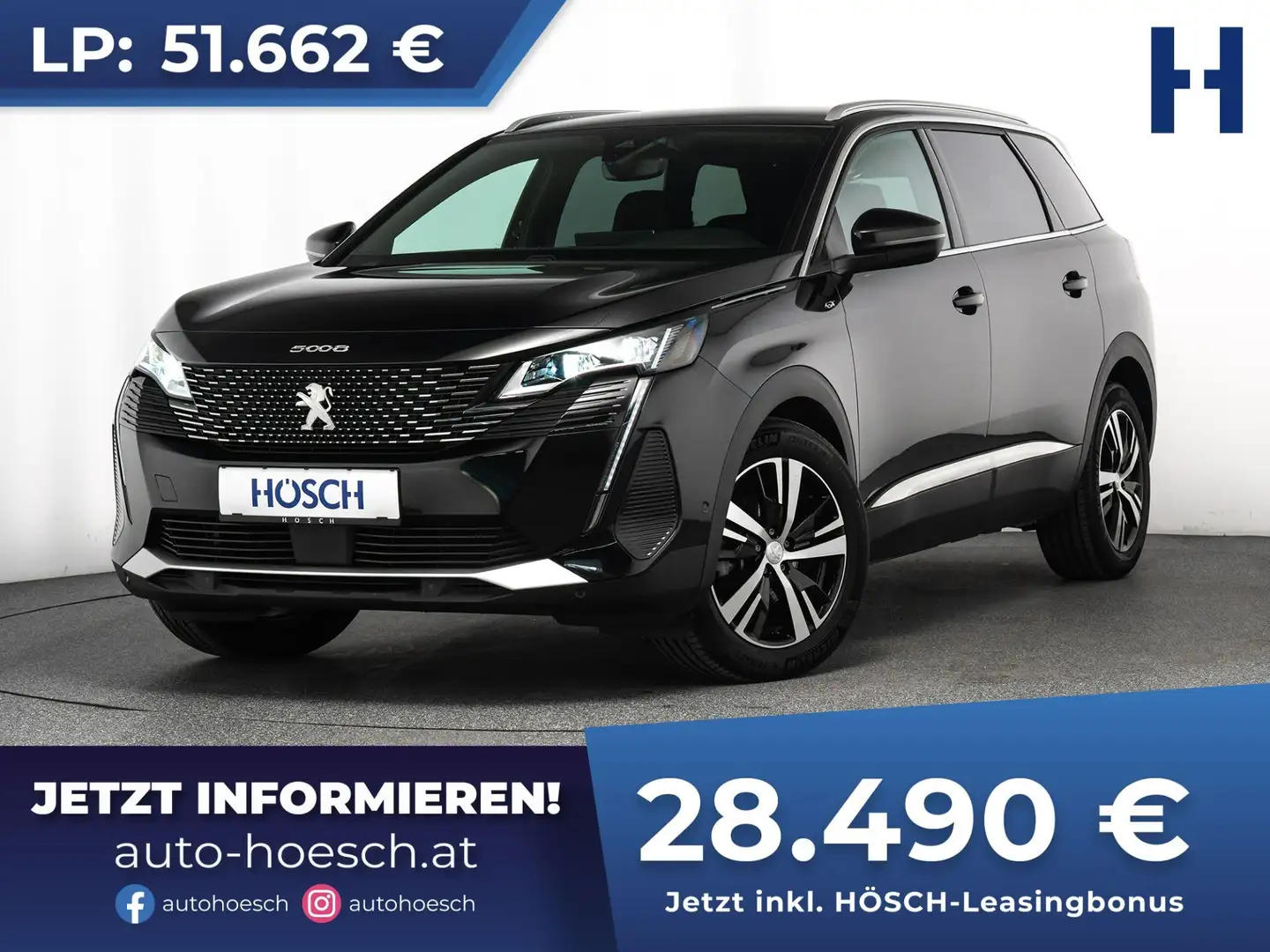 Peugeot 5008 1,2 PureTech 130 GT Aut. 7-SITZER MEGADEAL -45% Schwarz - 1