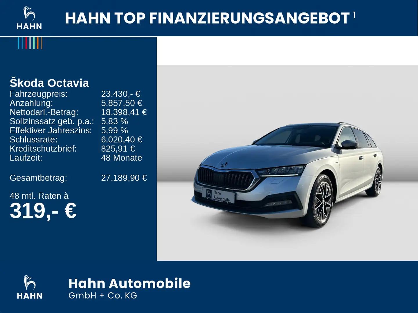 Skoda Octavia Combi 1.5TSI e-TEC DSG Clever SmartLink Silber - 2