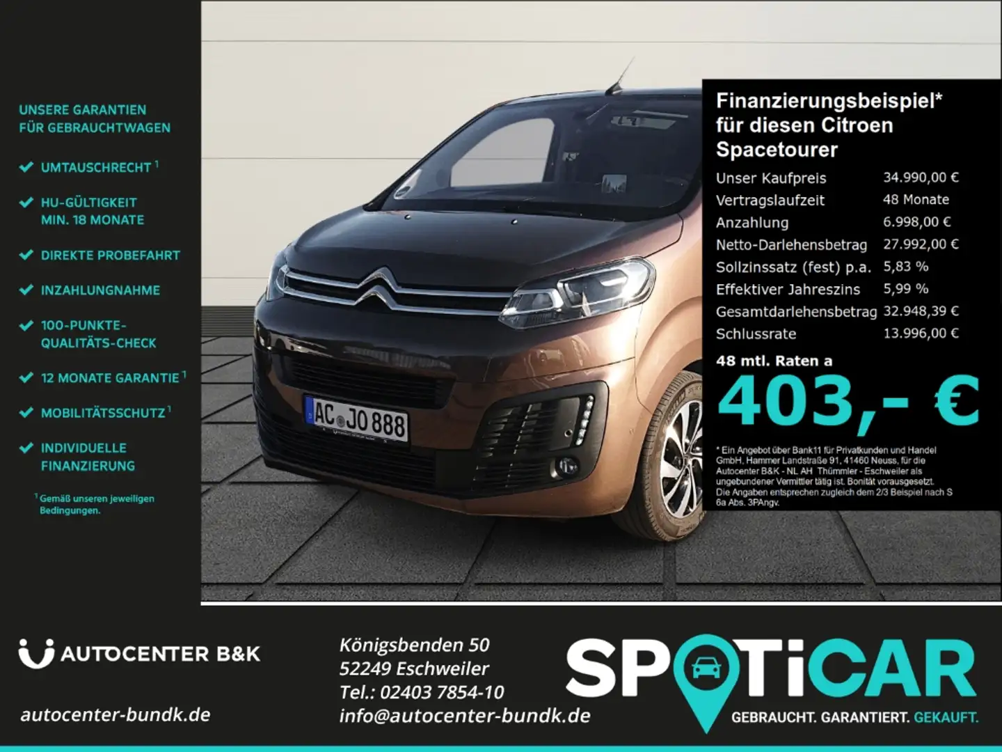 Citroen Spacetourer M BlueHDi 180 EAT8 Shine 8-Sitzer AHK Standheizung Brun - 1