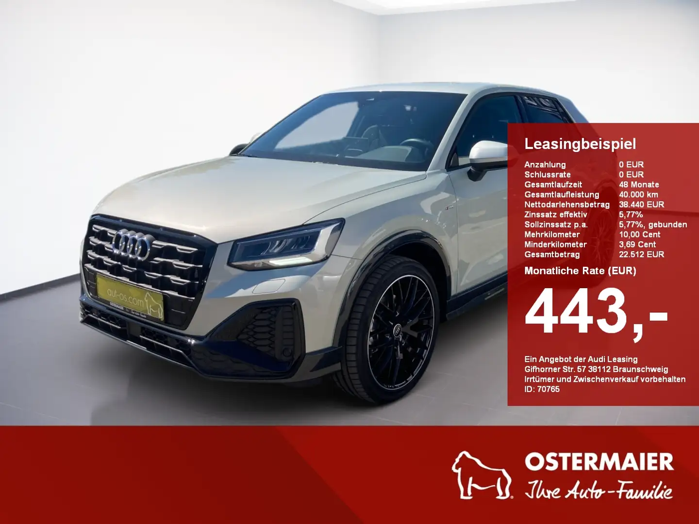 Audi Q2 S-LINE 35TFSI 150PS.STRONIC.LED.NAVI.AHK.KAMERA.VI Silber - 1
