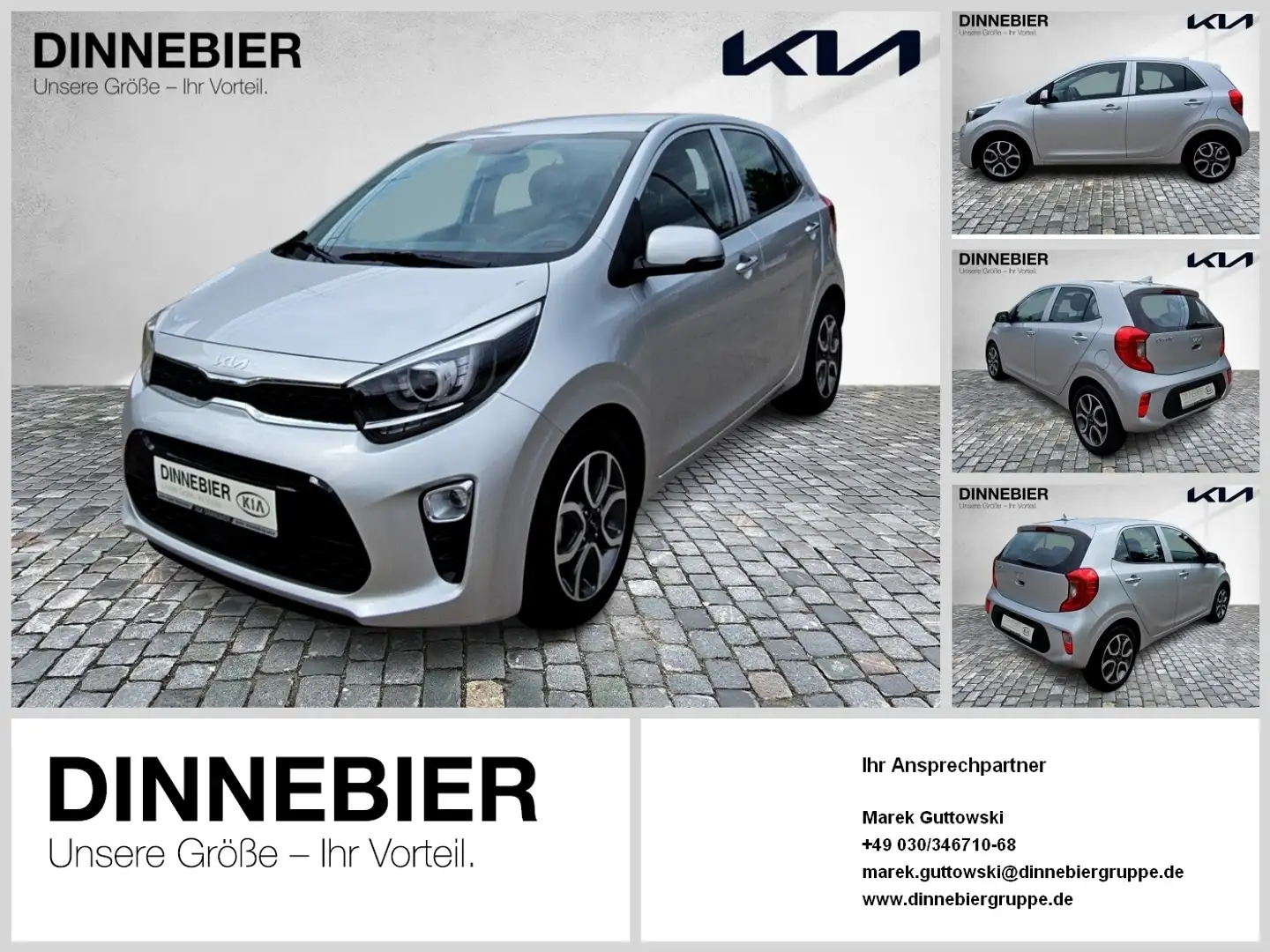 Kia Picanto 1.2 Spirit Automatik+Navi+Kamera+SHZ Silber - 1