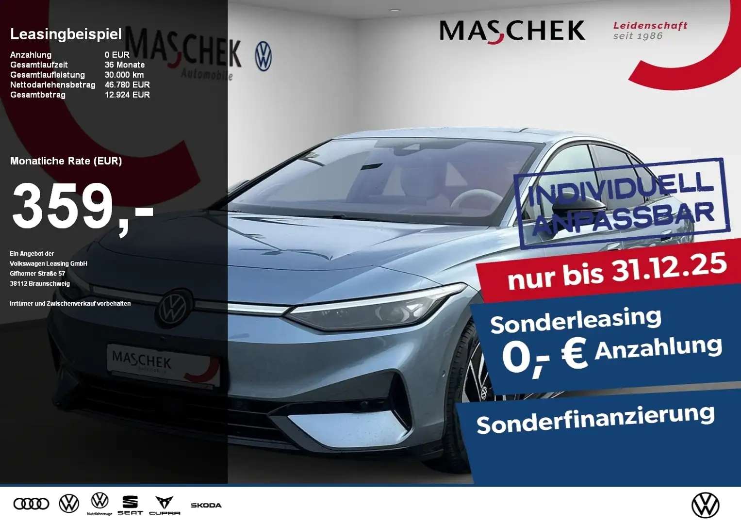 Volkswagen ID.7 .7 Pro S Sonderleasing! AHK Navi IQLight Anschluss Blau - 1