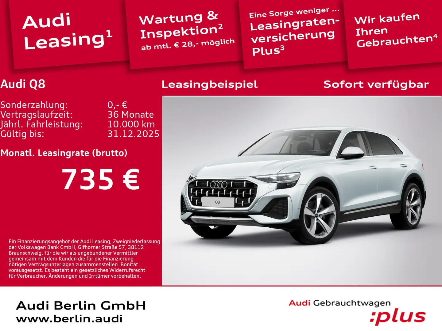 Audi Q8 45 TDI qu. tiptr. Silber - 1