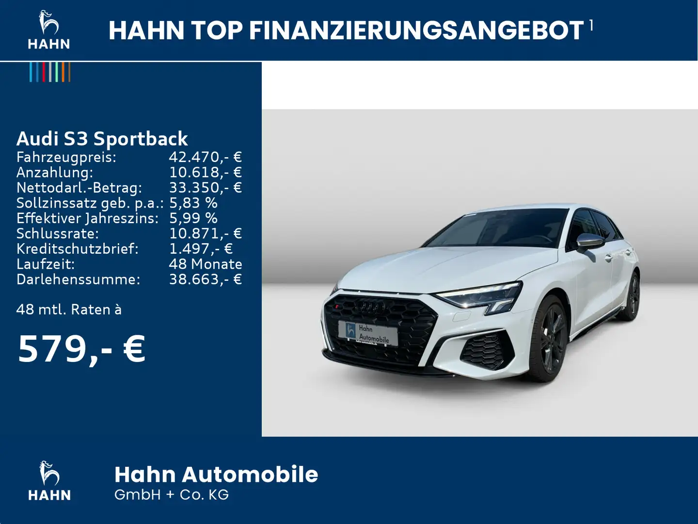 Audi S3 2.0TFSI qu. S-trc Cam ACC Climatr Weiß - 2