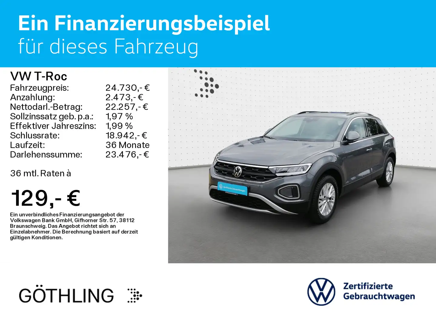 Volkswagen T-Roc T-ROC Life TSI 81kW 6-Gang*NAVI*AHK*KAM*STDHZG Gris - 2