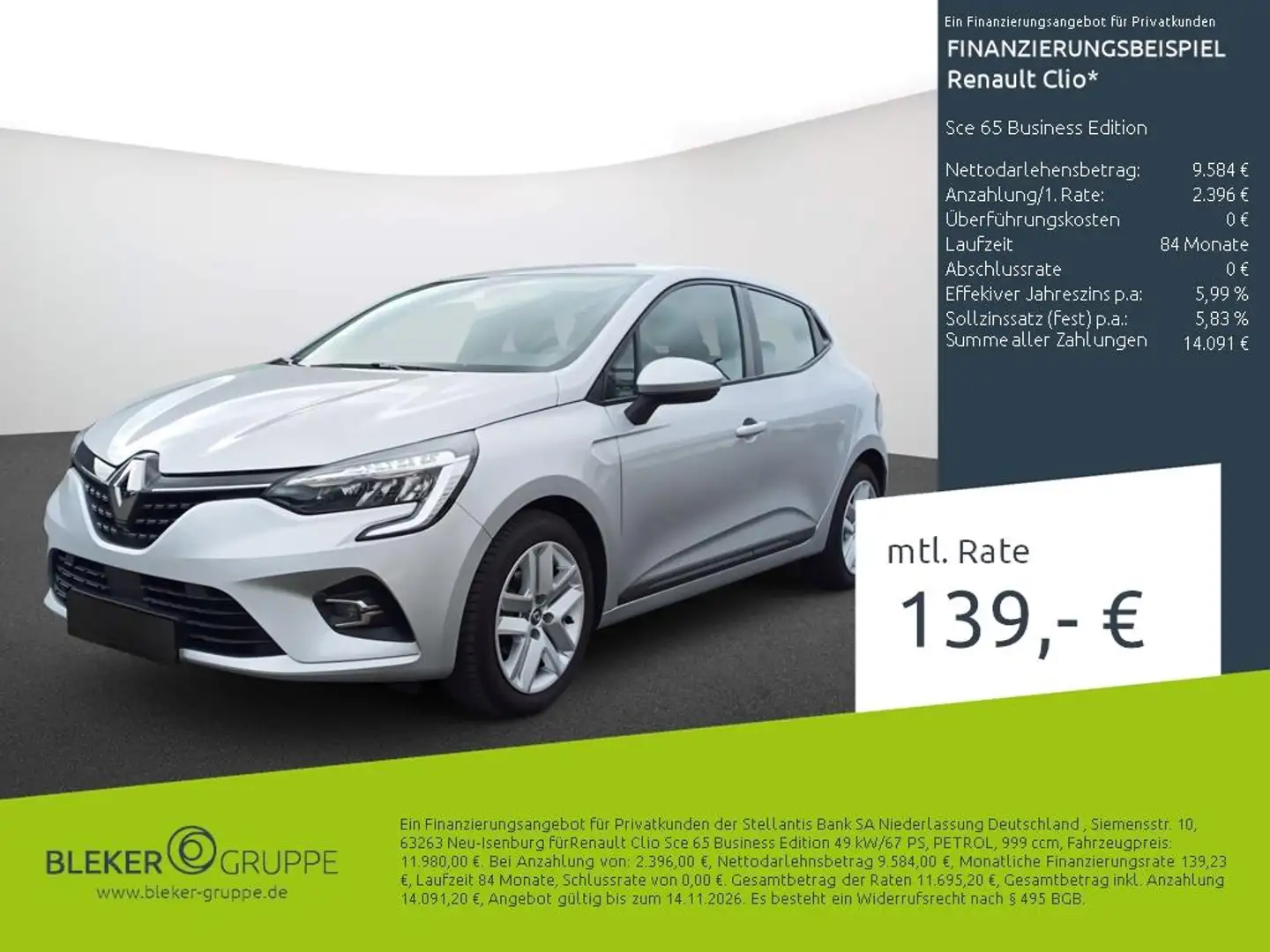 Renault Clio Sce 65 Business Edition Grau - 1