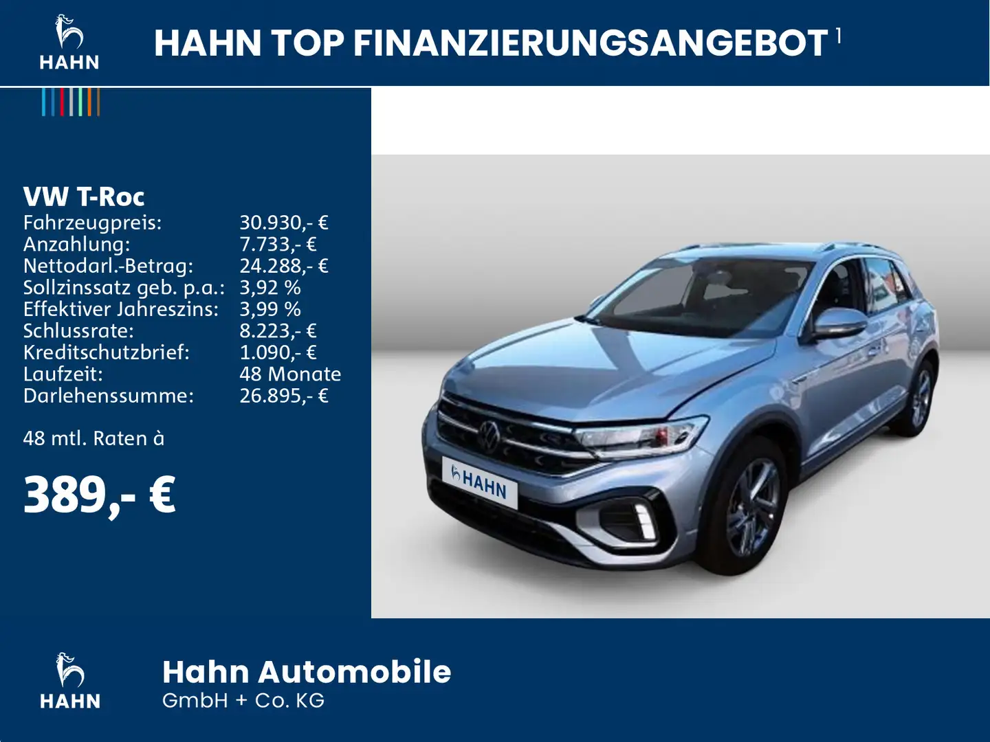 Volkswagen T-Roc 2.0TSI DSG 4 Mo R-Line ACC CAM Navi Matrix Silber - 2