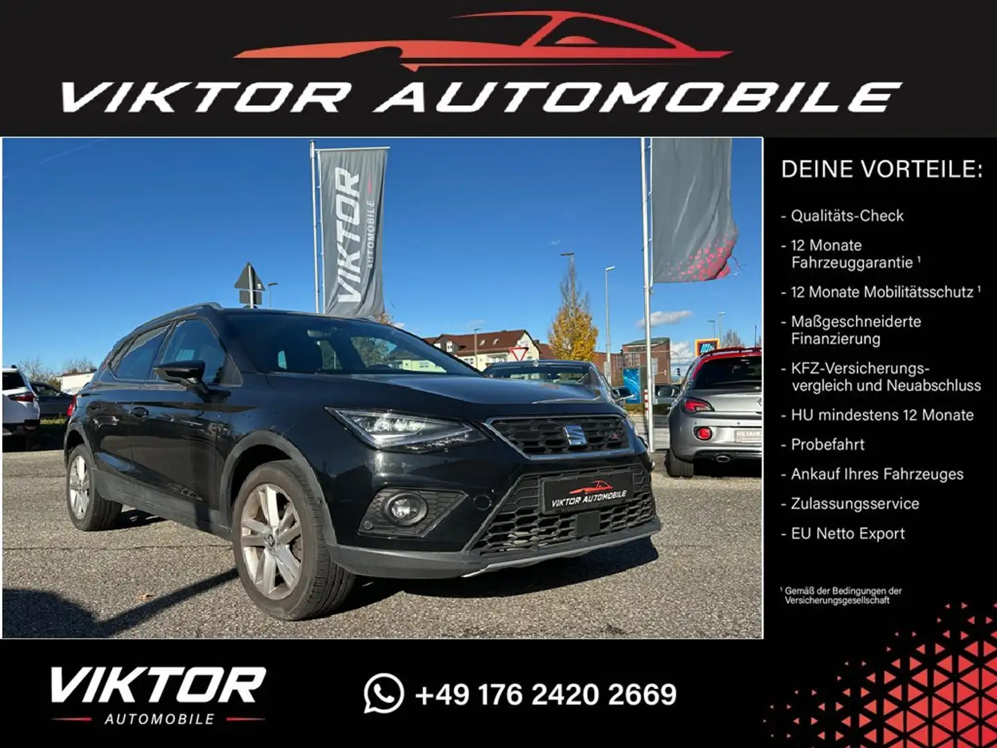SEAT Arona 1.6 TDI "FR" SITZHEIZUNG, NAVI, KAMERA, KLIMA, SZH Schwarz - 1