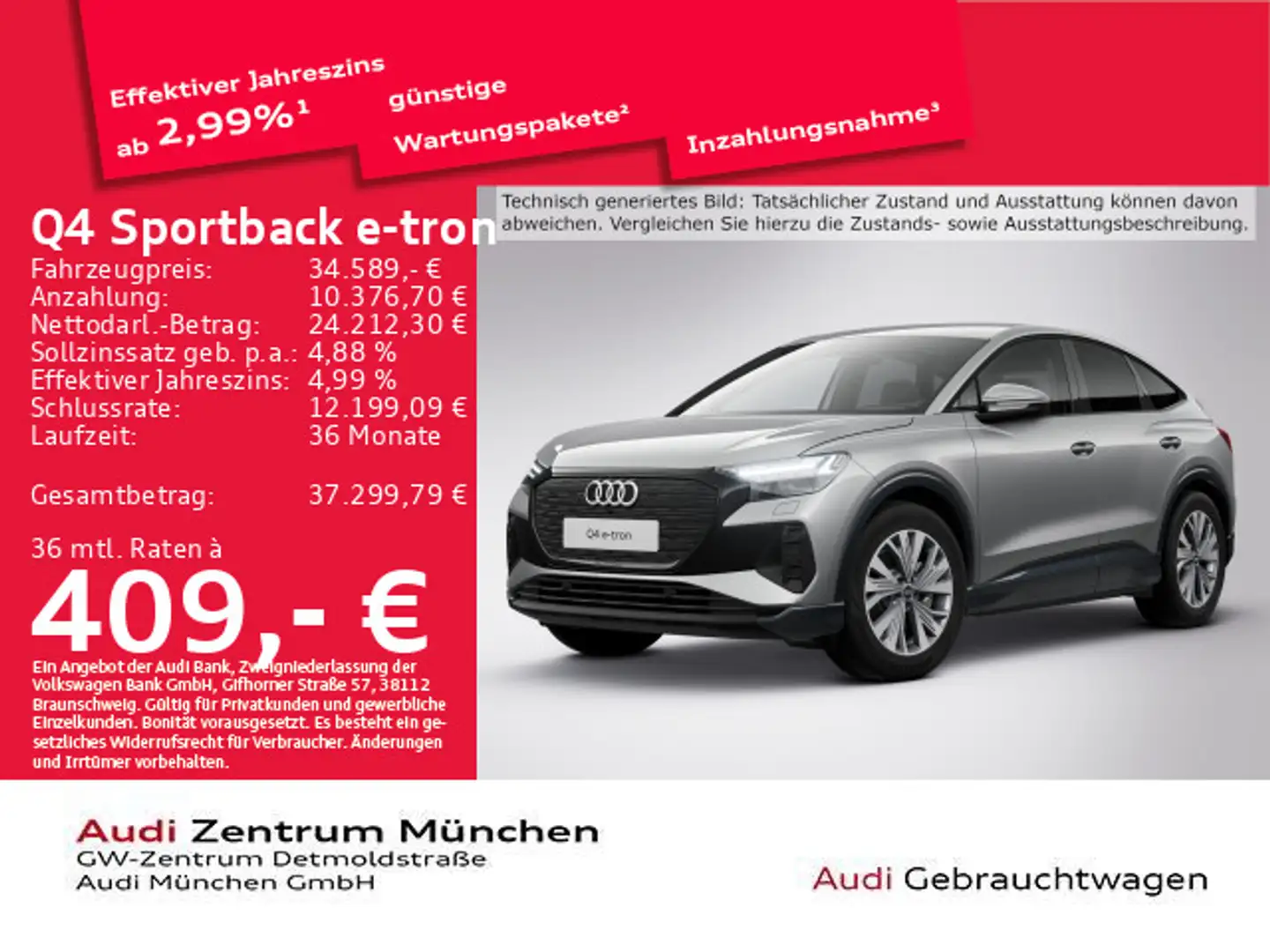 Audi Q4 e-tron 40 advanced Matrix/Navi+/19" Grau - 1