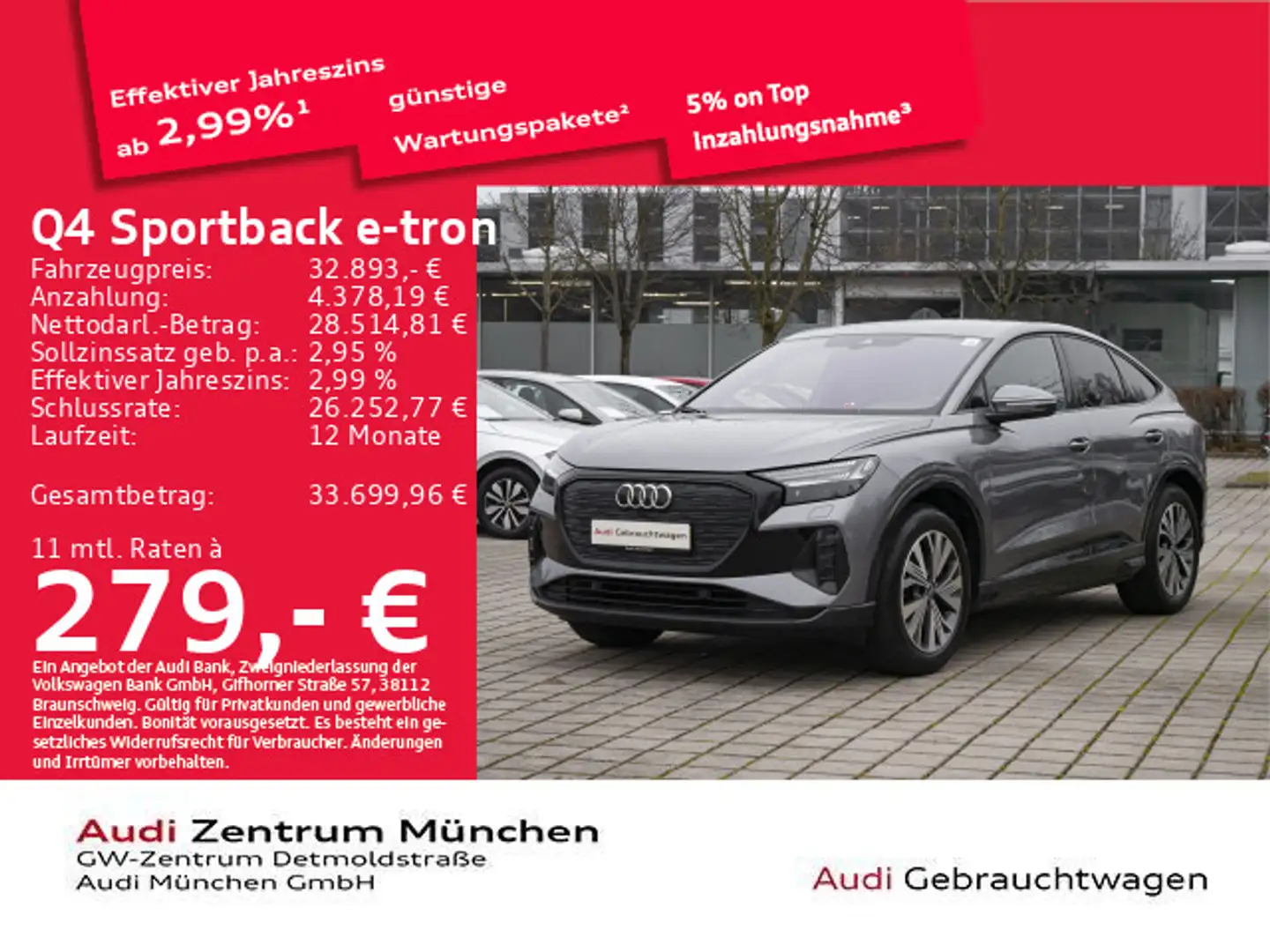 Audi Q4 e-tron 40 advanced Matrix/Navi+/19" Grau - 1