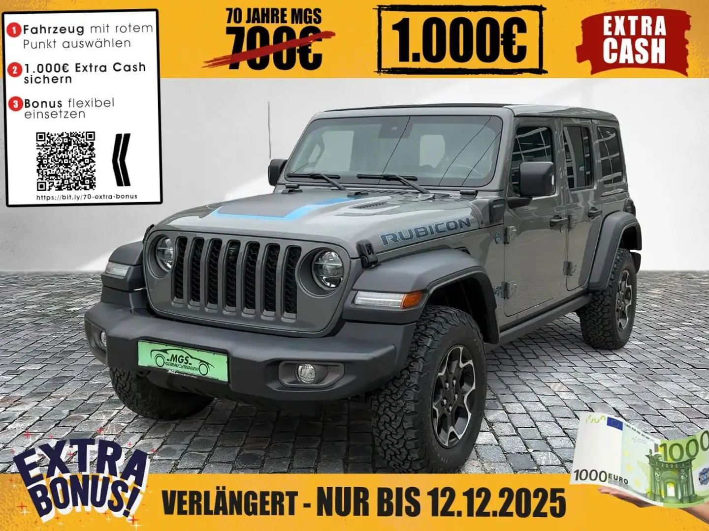 Jeep Wrangler Plug-In Hybrid Rubicon 4xe DAB #NAVI Grijs - 1