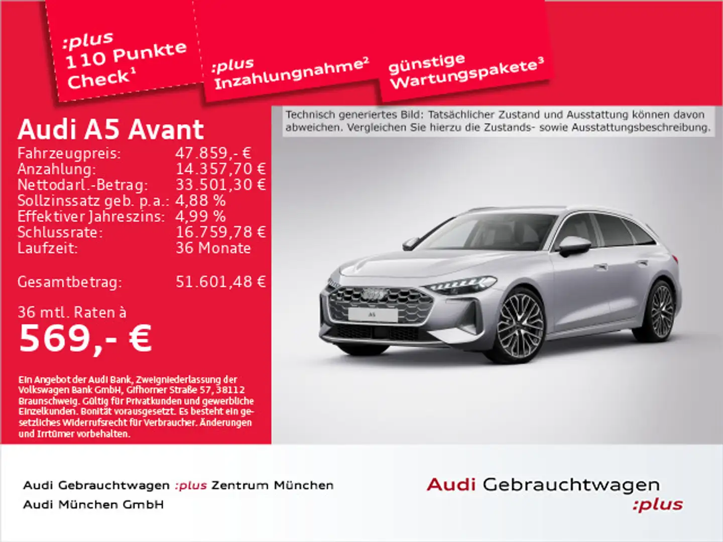 Audi A5 TFSI S tronic advanced ACC/LED+/Navi+/P Silber - 1