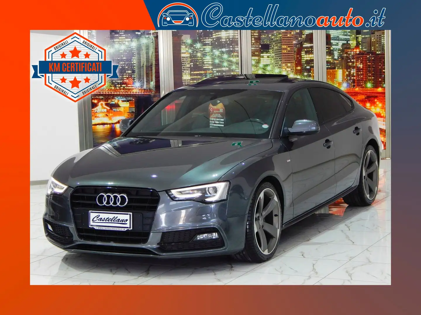Audi A5 Sportback 2.0 TDI S-Line Edition 190cv TETTO-PELLE Gris - 1