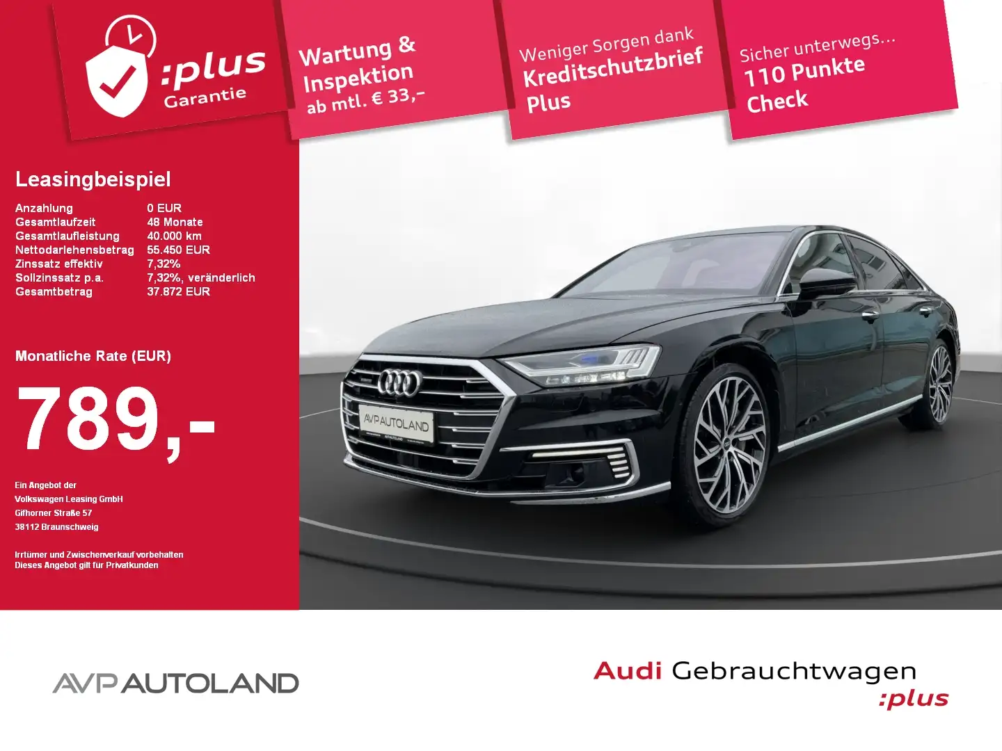 Audi A8 60 TFSI e quattro tiptronic | PANO | HEAD-UP Schwarz - 1