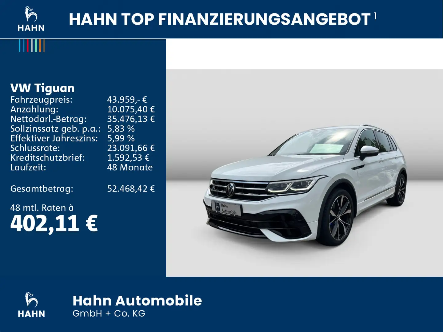 Volkswagen Tiguan 2.0TSI R 4Motion ACC AHK Cam LED Navi Weiß - 2