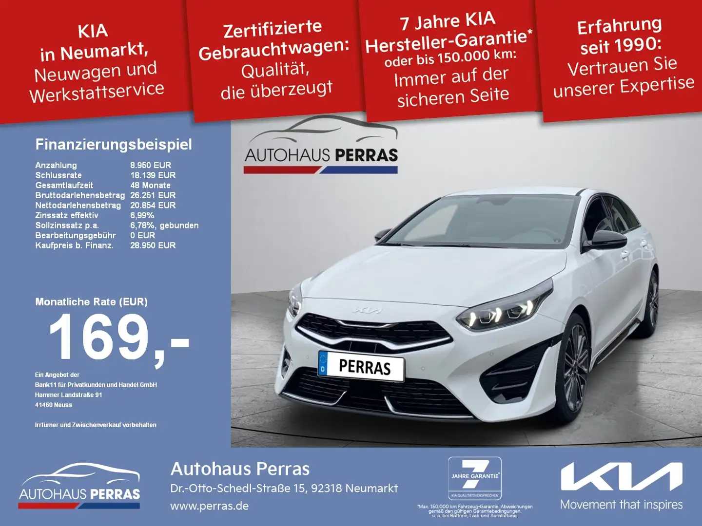 Kia ProCeed / pro_cee'd PROCEED 1.5T DCT7 GTL TEC 18Z 18'' LM-Felgen, elek Blanc - 1