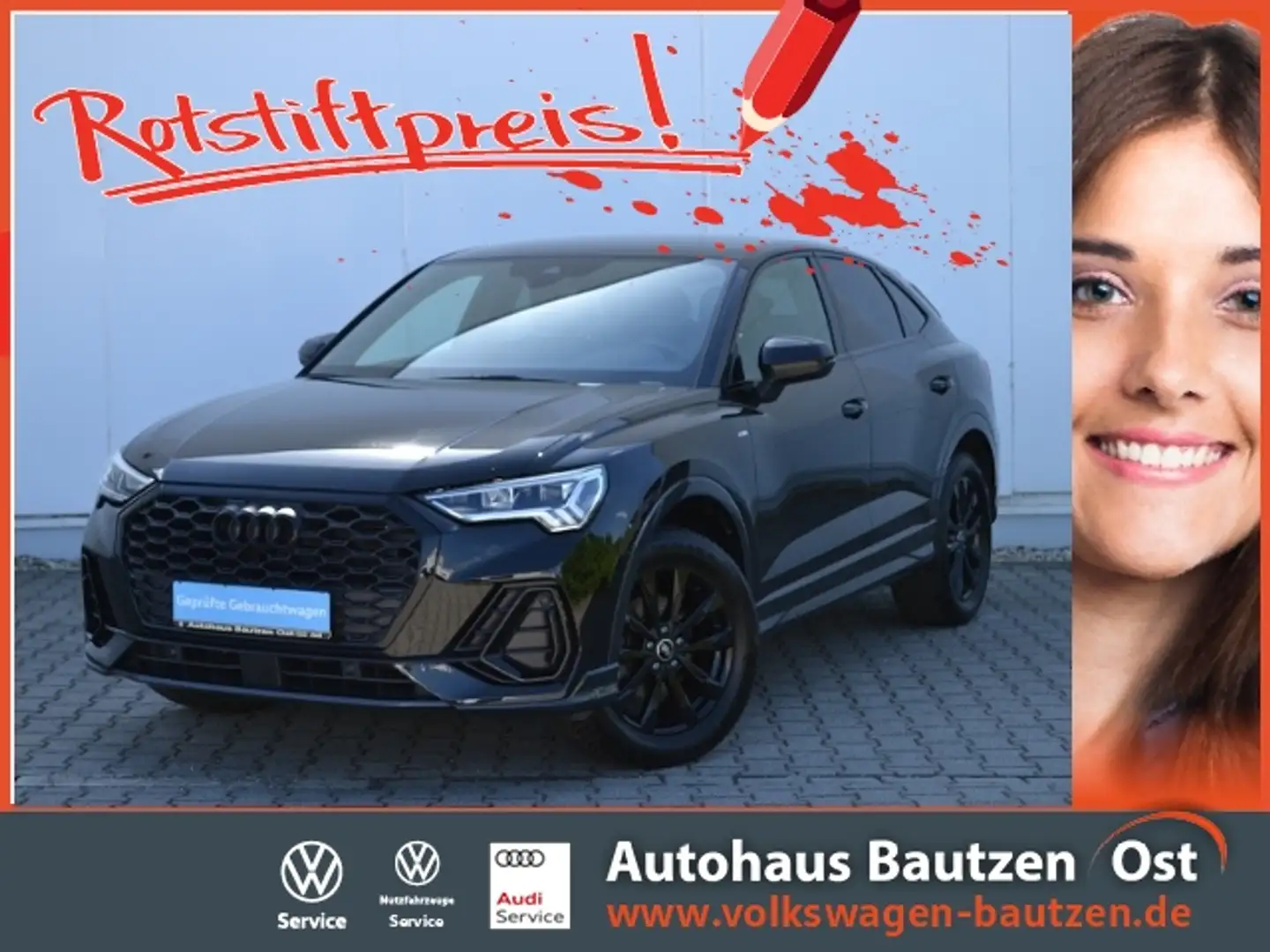 Audi Q3 Sportback 35 TFSI S line OPTIK-SCHWARZ/LED/NAVI+V Schwarz - 1