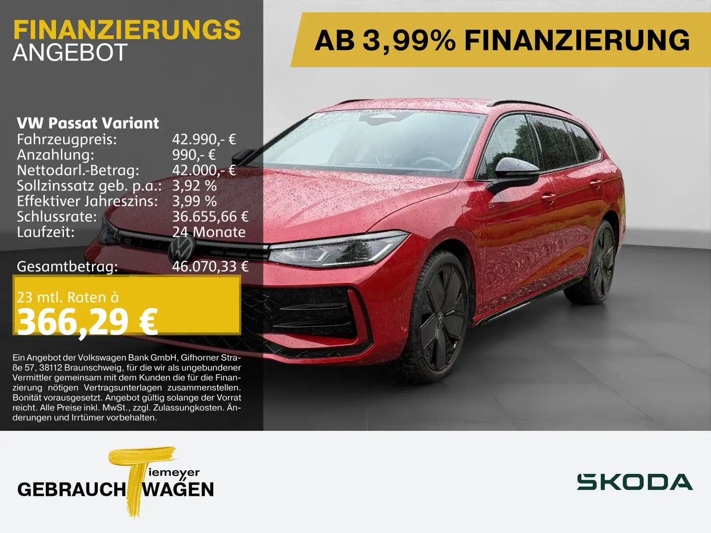 Volkswagen Passat Variant eHYBRID R-LINE BLACK STYLE UPE73 Rot - 1