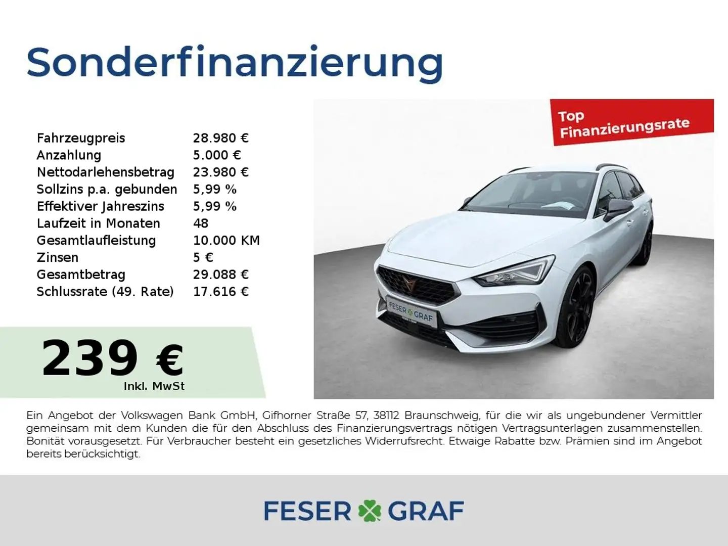 CUPRA Leon Sportstourer VZ 2.0 TSI AHK RFK BEATS ACC Weiß - 1