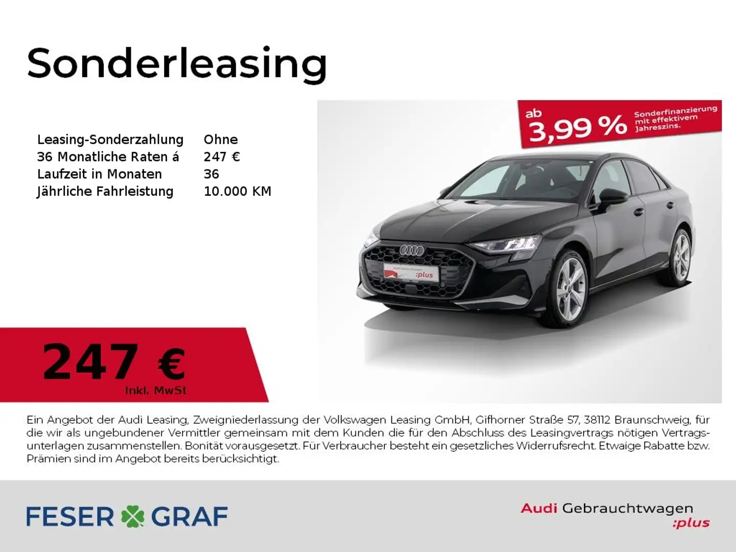 Audi A3 Lim. advanced 30 TFSI S tronic Vir. Cockpit Schwarz - 1