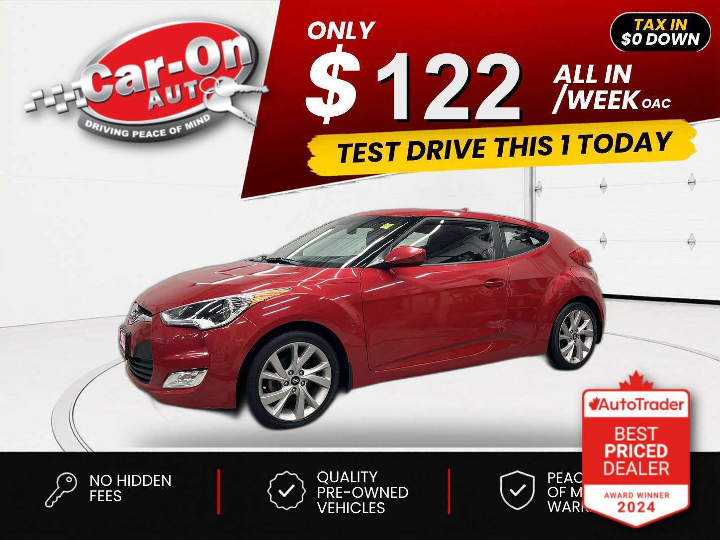 Red 2016 Hyundai Veloster Coupe Automatic