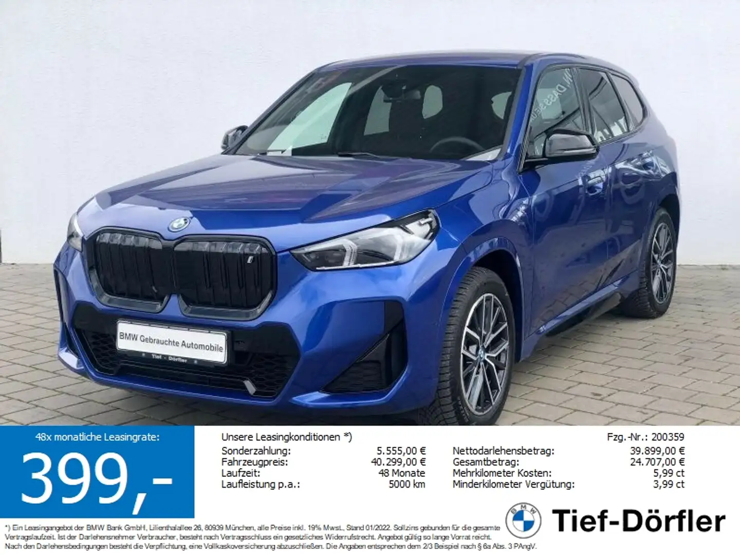 BMW iX1 xDrive30 M Sport Leasing mtl.399€/ACC/KFZG Blu/Azzurro - 1