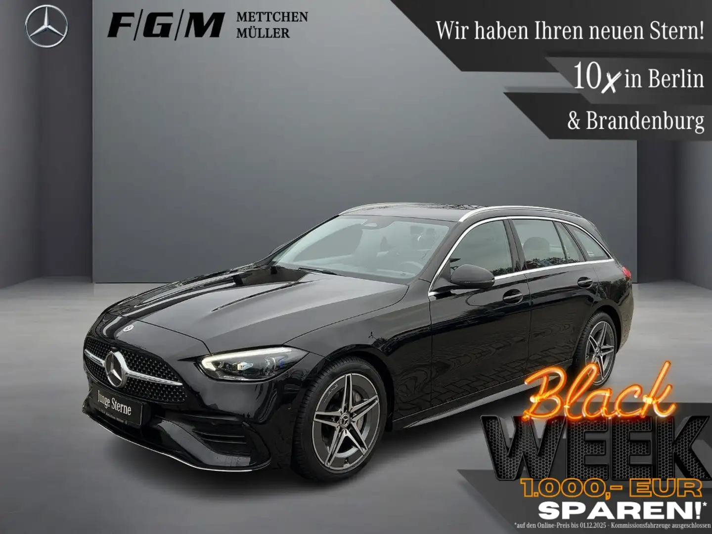 Mercedes-Benz C 220 T d AMG Line DigiLight|TWA|Sitzhz|Kam|LED Schwarz - 1