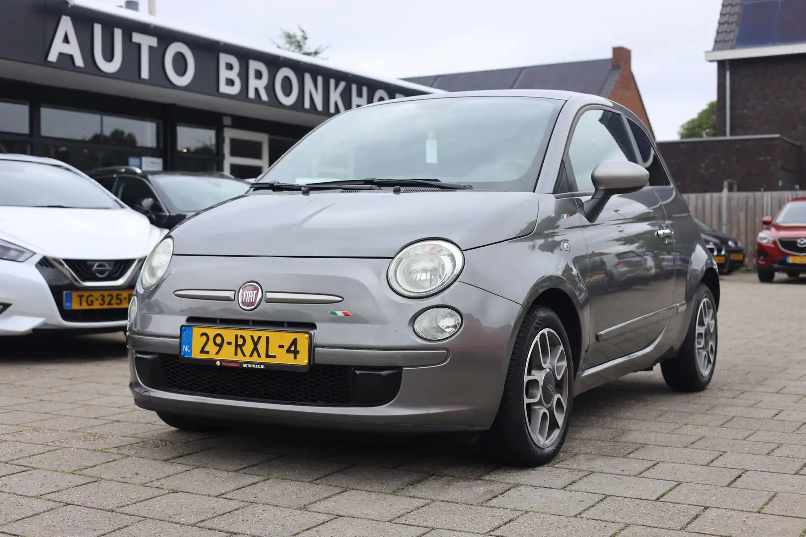 Fiat 500 0.9 TWINAIR LOUNGE I AIRCO I LEDER | PANORAMADAK Gris - 1