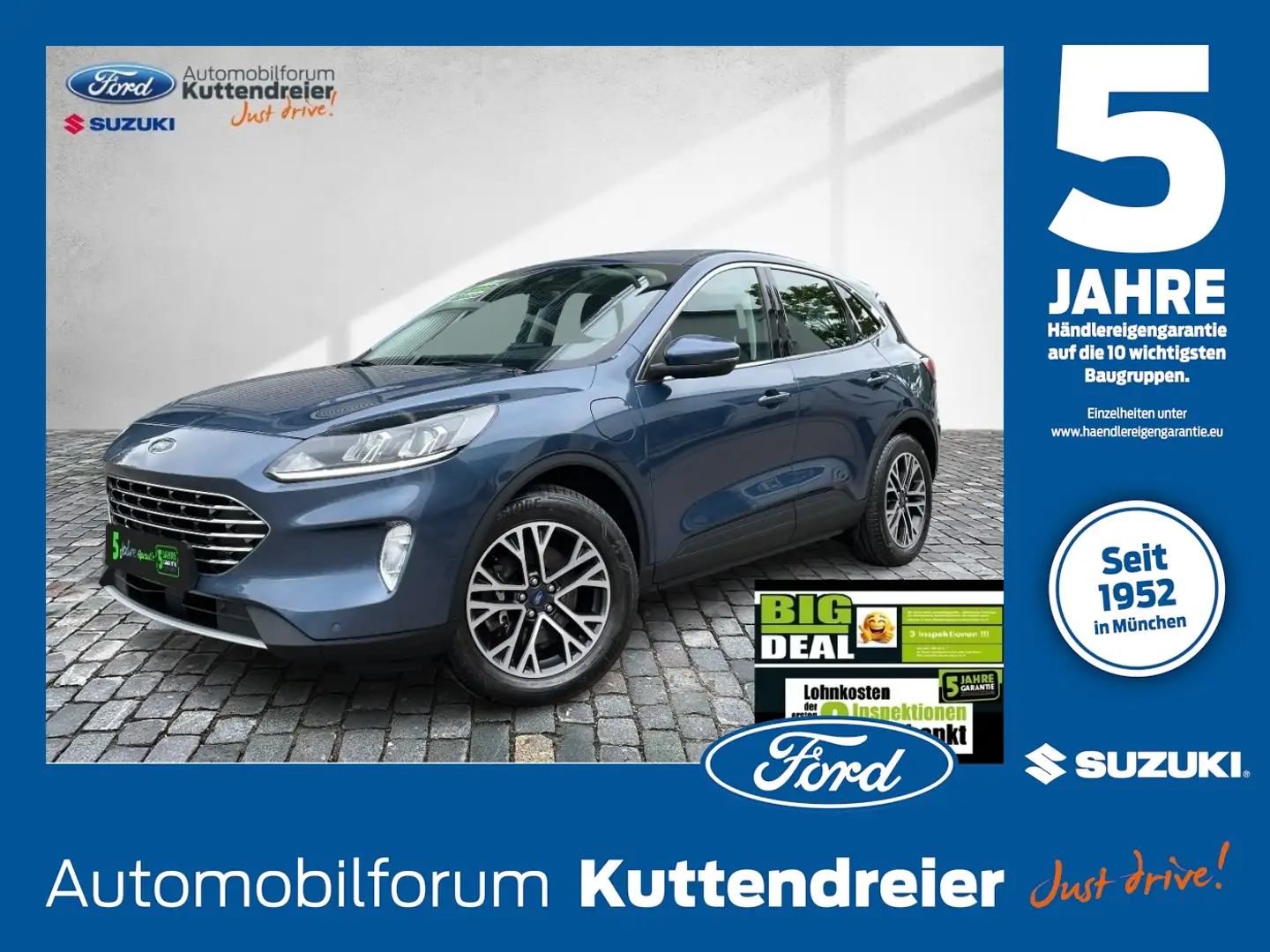 Ford Kuga PHEV Titanium Navi AHK abn. 2xPDC Sitzheiz. Bleu - 1
