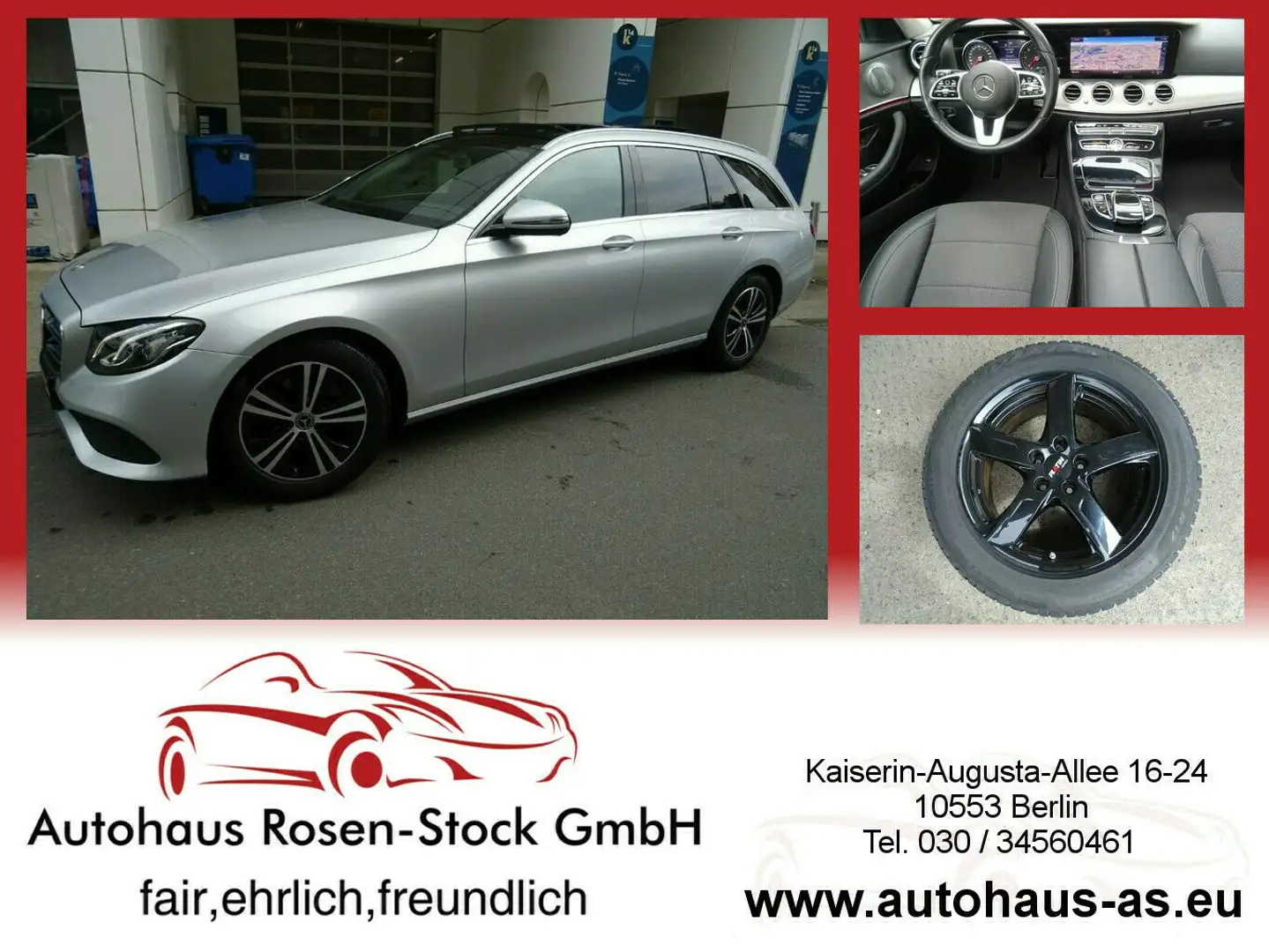 Mercedes-Benz E 220 T 9G-Tronic 4-Matic Avantgarde,ACC,Panorama,Comand Silver - 1