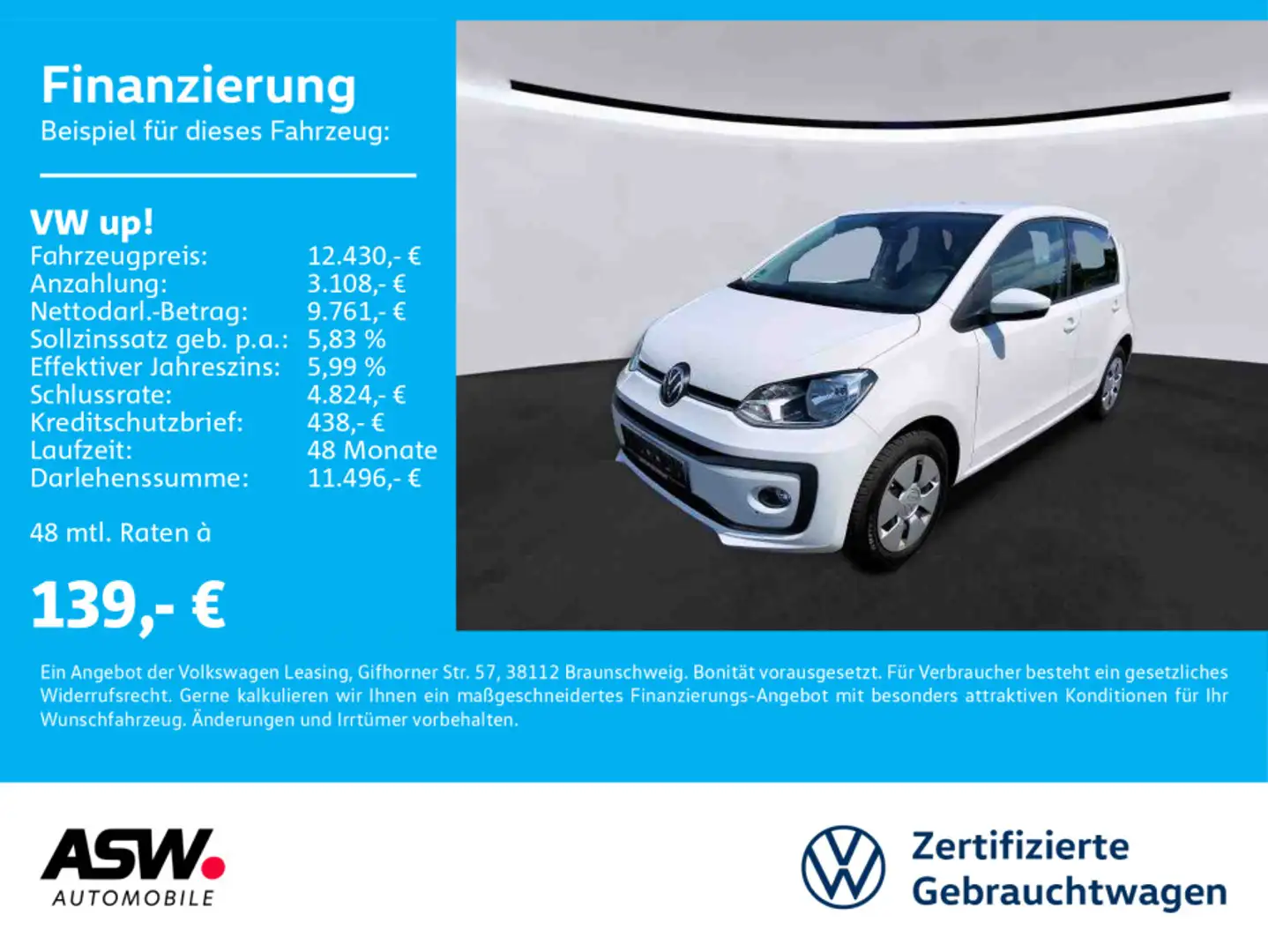 Volkswagen up! move up! 1.0 MPI Klima SHZ RFK GRA PDC Wit - 1