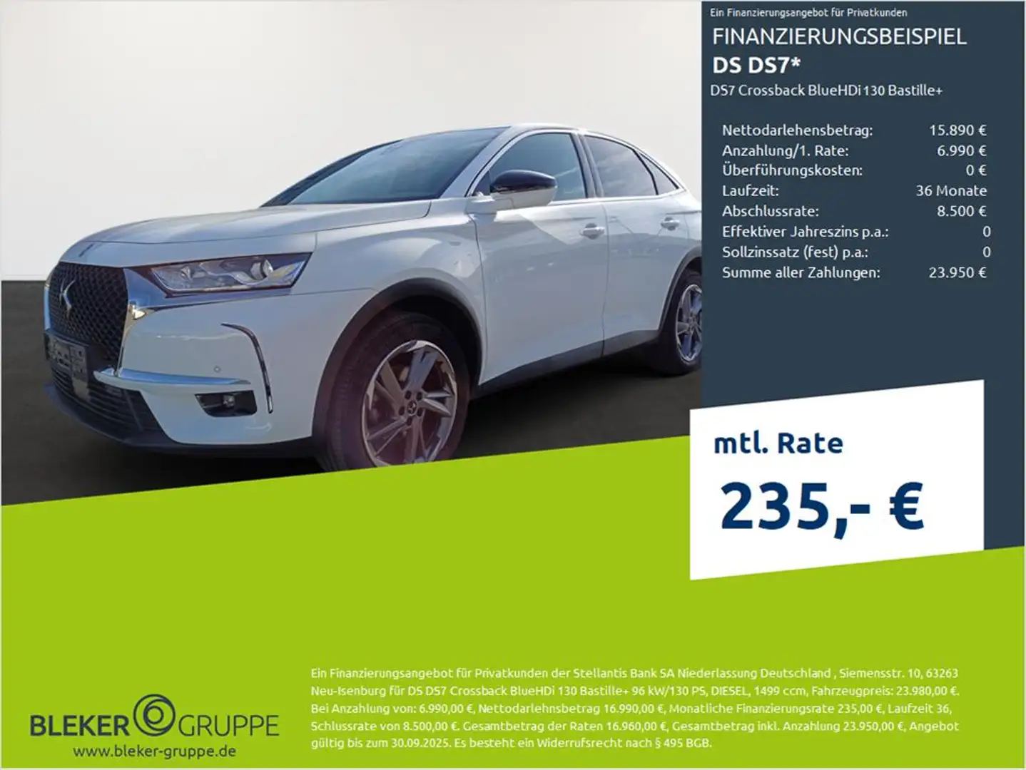 DS Automobiles DS 7 Crossback DS7 Bastille + Weiß - 1