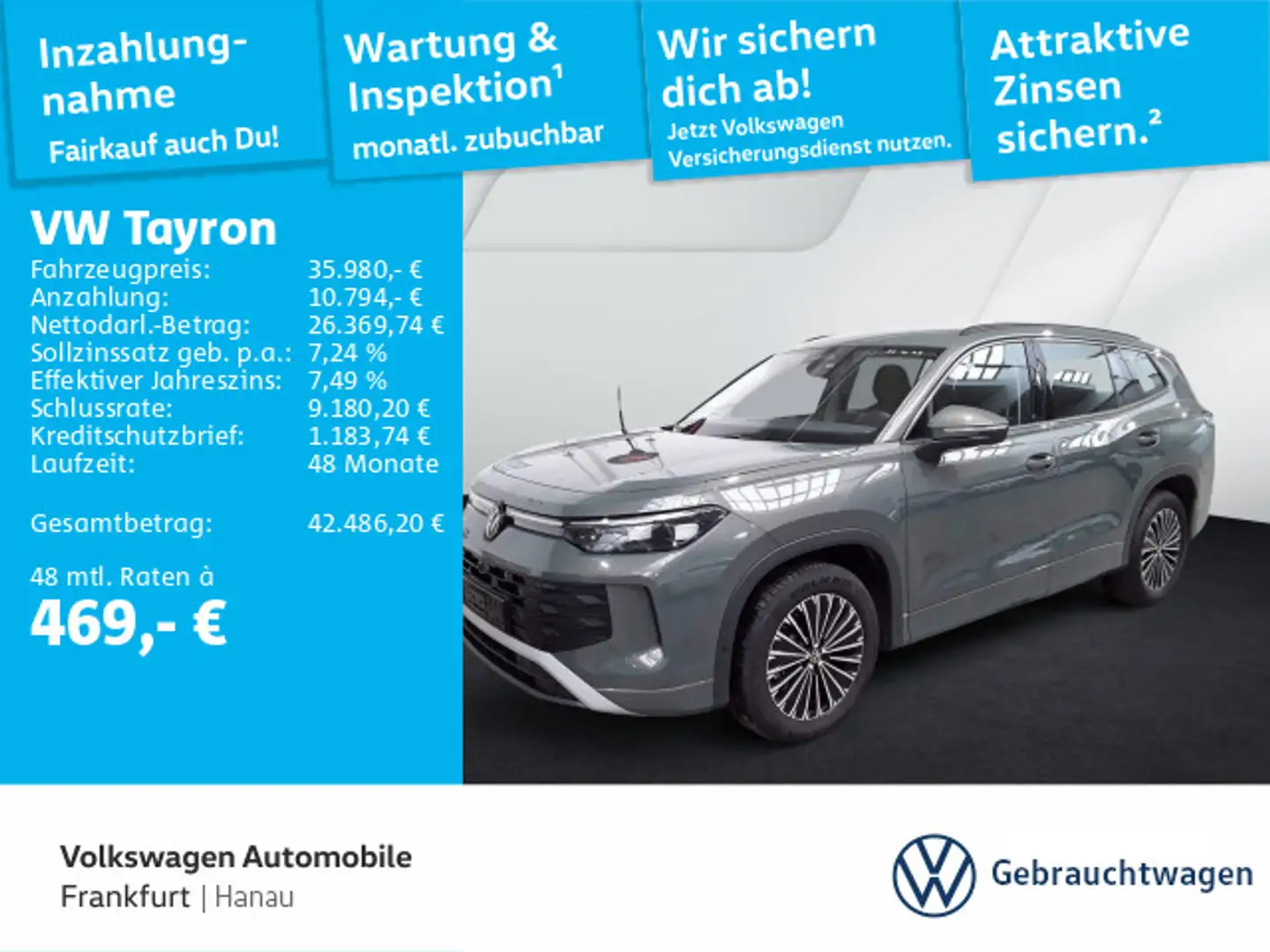 Volkswagen Tayron 1.5 eTSI DSG Life Navi IQ.Light DAB+ Fron Grün - 1