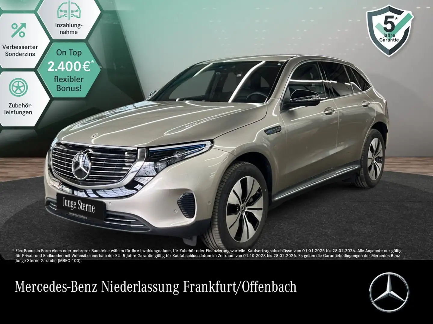 Mercedes-Benz EQC 400 4M 360+AHK+MULTIBEAM+FAHRASS+HUD+KEYLESS Silber - 1