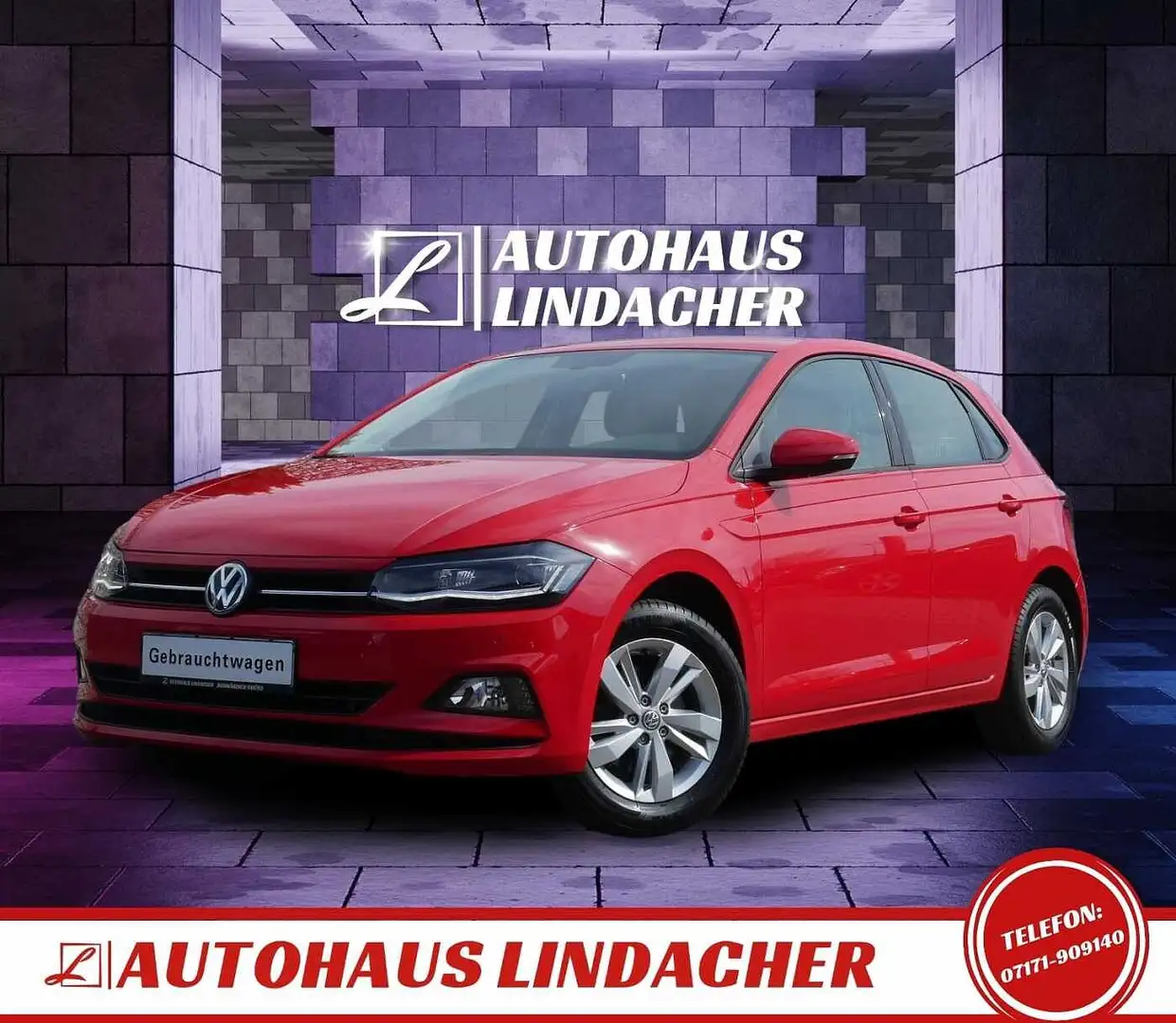 Volkswagen Polo VI 1.0 TSI OPF Comfortline +LED +SHZ +PDC Rouge - 1