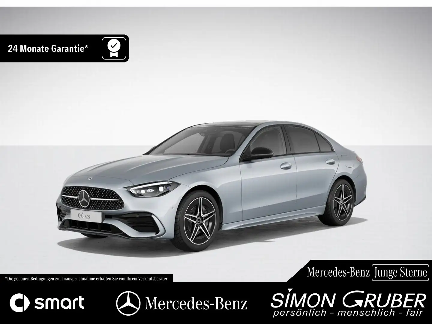 Mercedes-Benz C 300 e AMG Night Pano Burm Massage Sitzklima HU Silber - 1