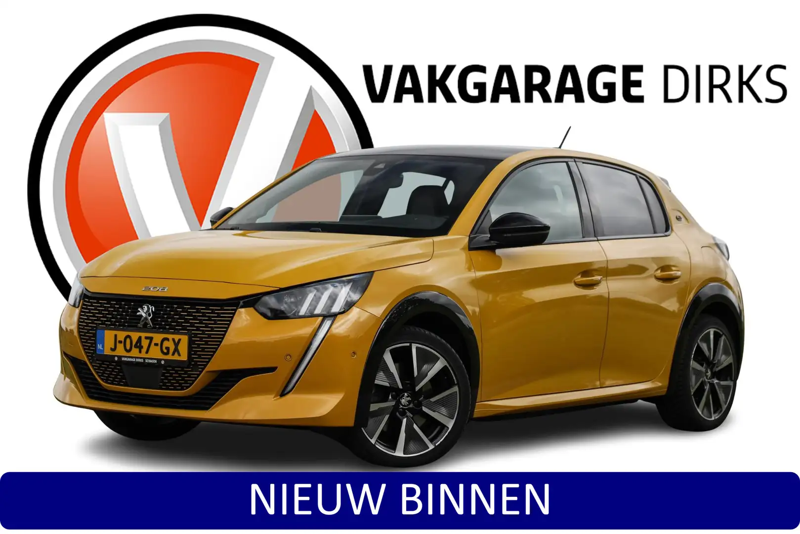 Peugeot e-208 EV GT 350 50 kWh 3 Fase ✅ LED ✅ ACC ✅ Leder Жовтий - 1
