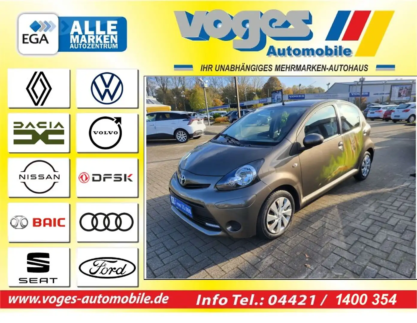 Toyota Aygo Cool KItty Cat Airbrush Braun - 1