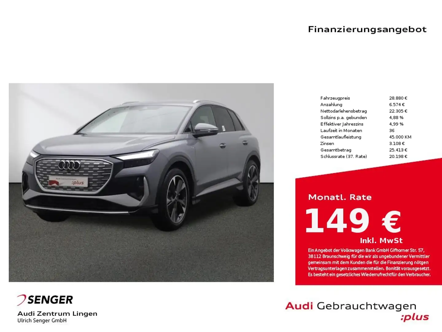 Audi Q4 e-tron 35 MMI LED S line Assistenz-Paket Grijs - 1
