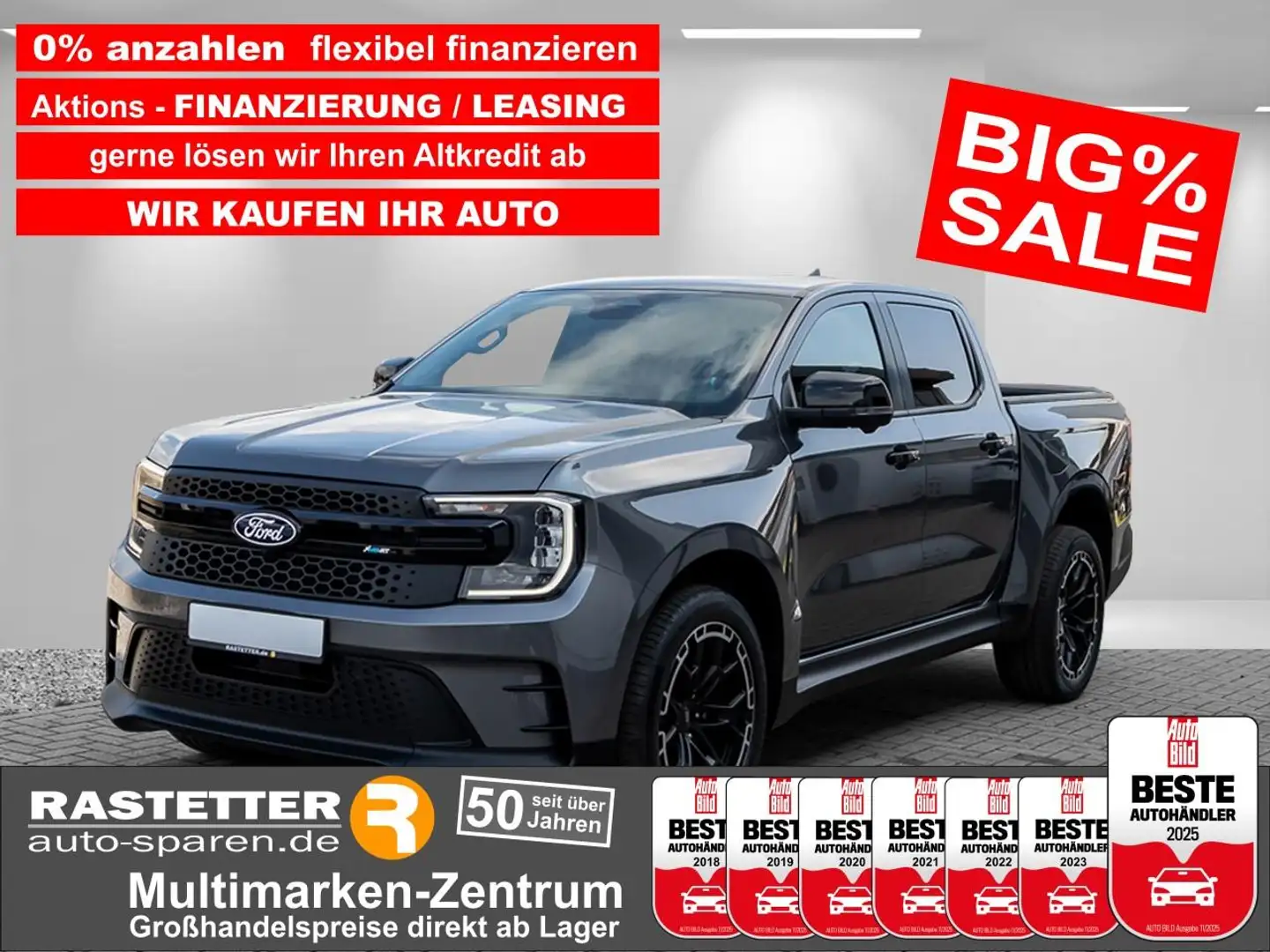 Ford Ranger DK 3.0 MS-RT 5Jahre B&O+AHK+360+ACC+Navi+21Z+virtC Grau - 1