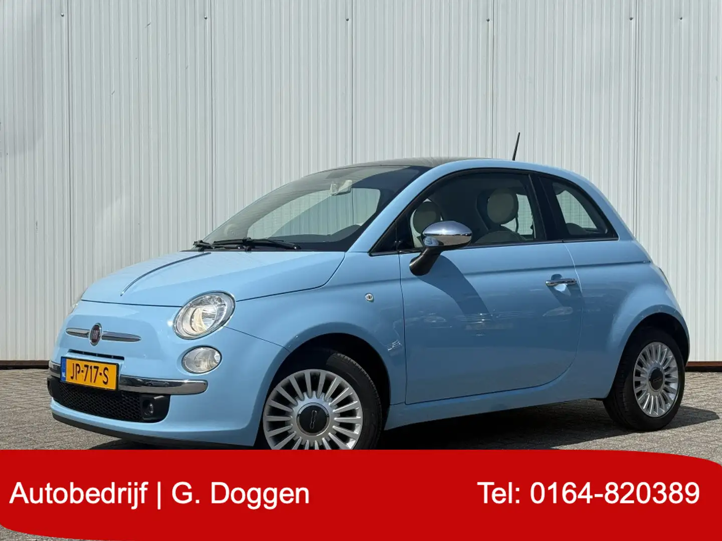 Fiat 500 1.2 Lounge Panorama dak Superstaat! Blauw - 1