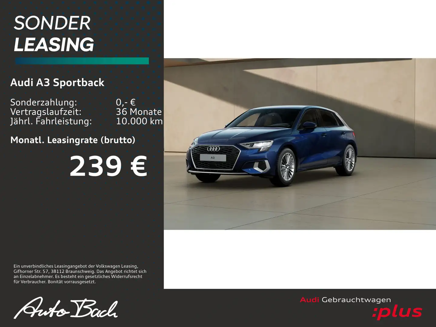 Audi A3 advanced 30TFSI Stronic Sitzhzg EPH Blau - 1