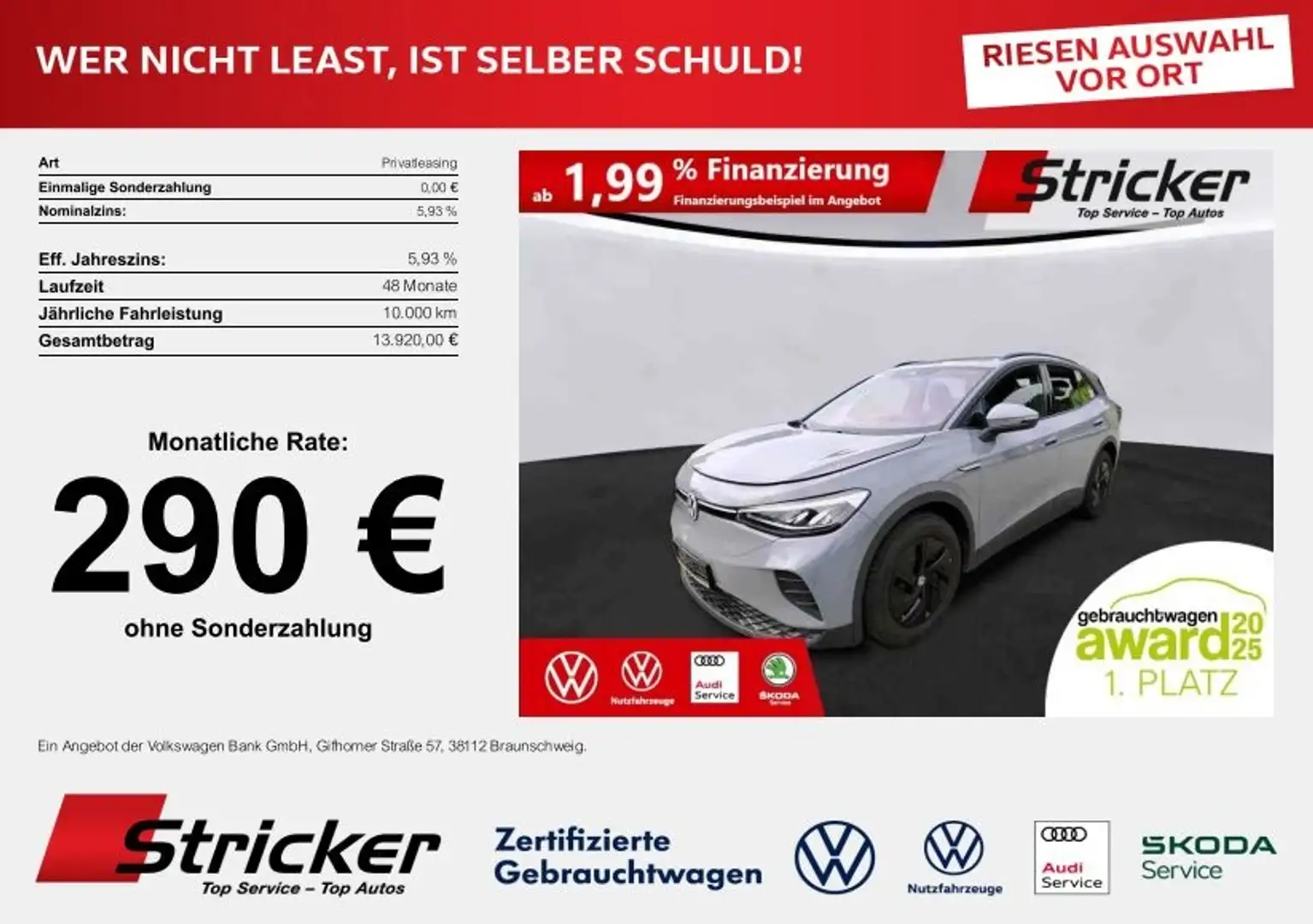 Volkswagen ID.4 Pure 109/52 221,-ohne Anzahlung ACC Navi Silber - 2