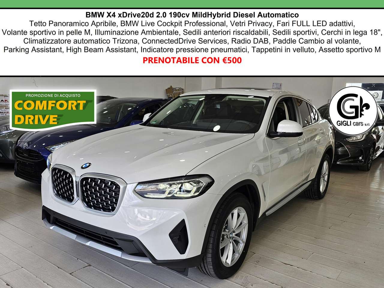 BMW X4 Xdrive 20d mhev Tetto cam Nav PDC Full LED