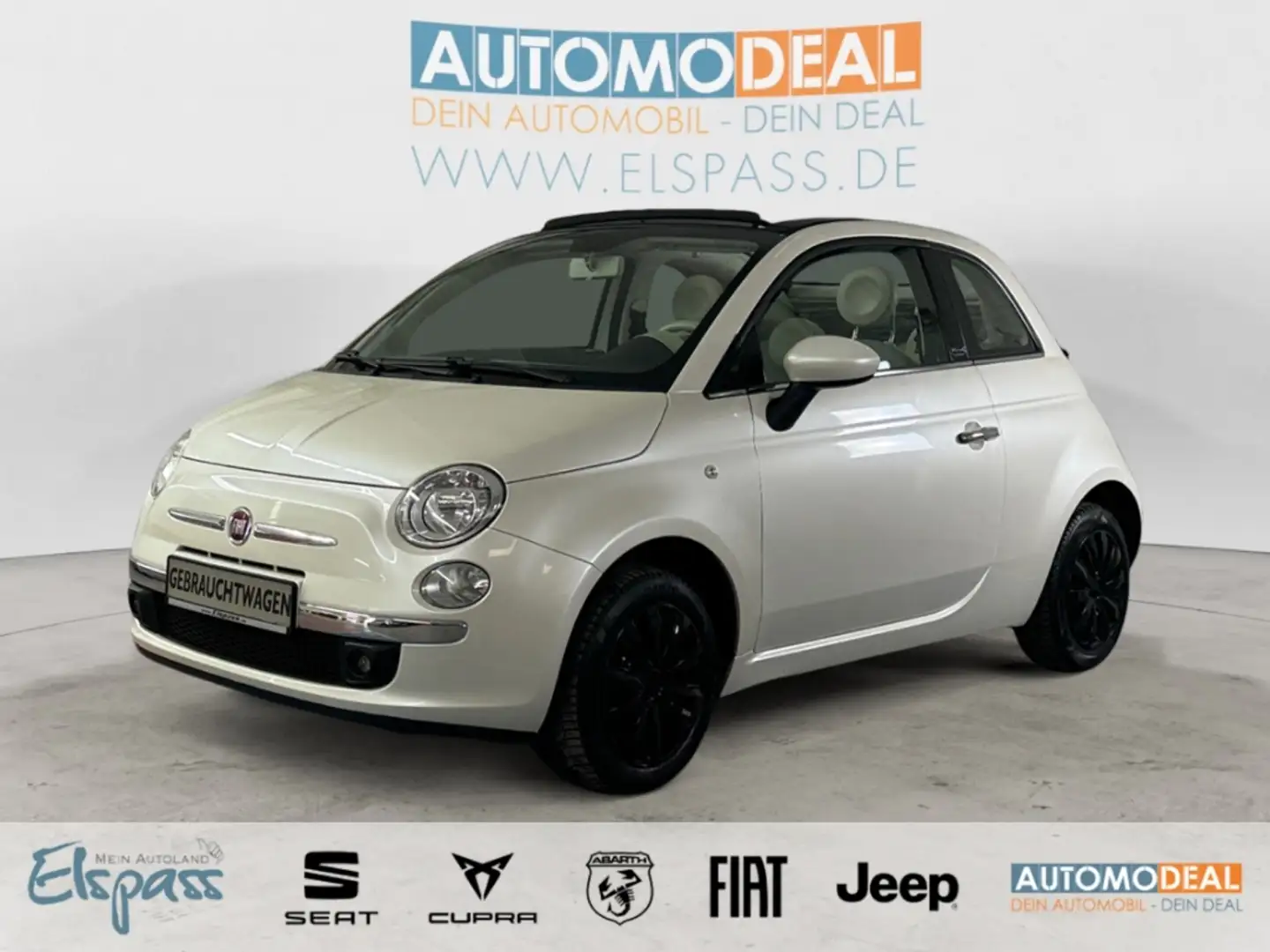 Fiat 500C Lounge PANODACH PDC ALU BLUETOOTH KLIMA MULTIFLENK Wit - 1