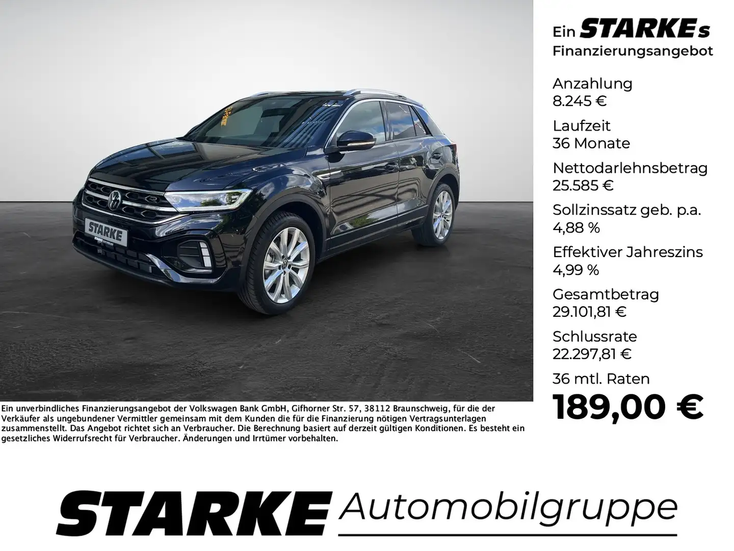 Volkswagen T-Roc 1.5 TSI DSG R-Line Schwarz - 1