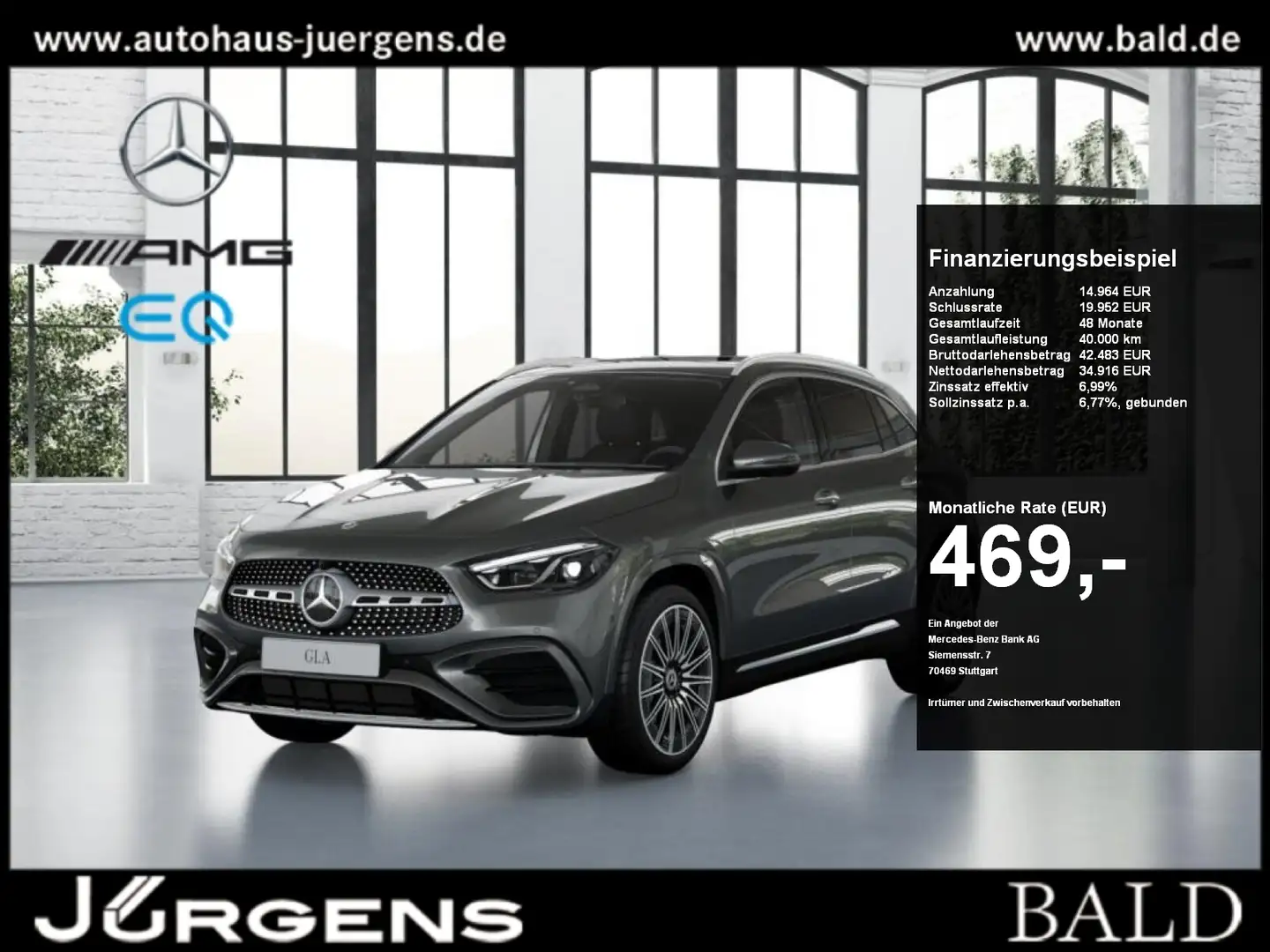 Mercedes-Benz GLA 250 4M AMG-Sport/MLB/360/Pano/HUD/Distr/20' Grau - 1
